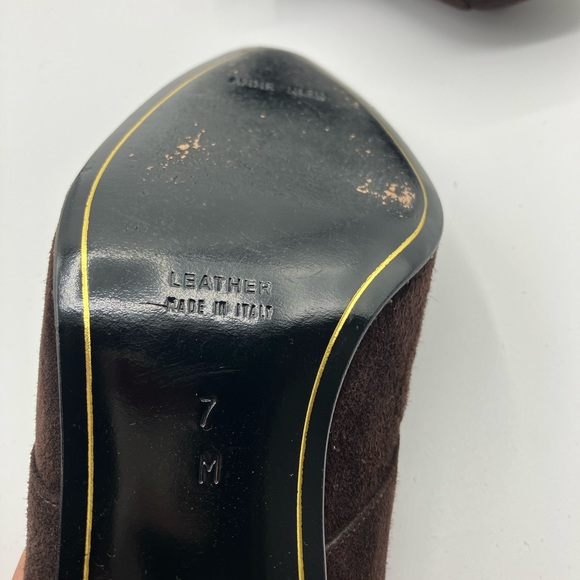 Vintage Anne Klein Brown Suede Heels Woman Size 7 - Picture 8 of 10